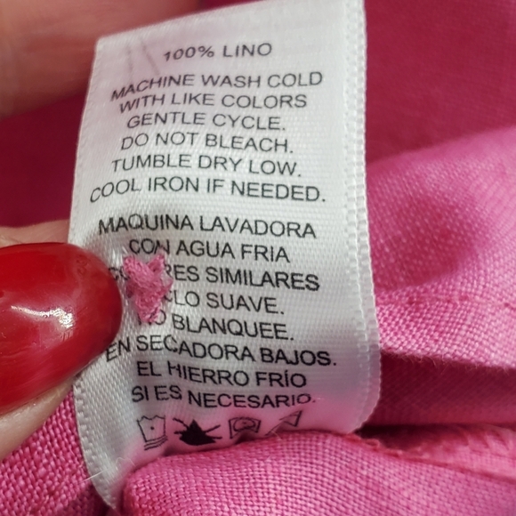 Ellen Tracy hot pink linen top *flaw* - Picture 11 of 13